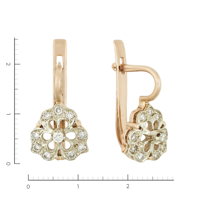 Серьги из золота 585 пробы c бриллиантами, Л 4106 3949 за 85600