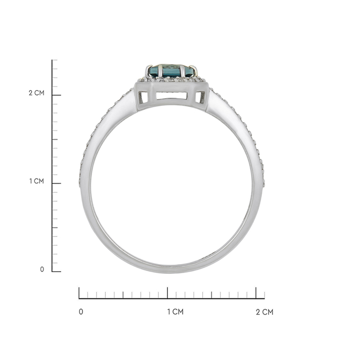 Кольцо из золота 585 пробы c топазом Лондон и бриллиантами, Л 2011 0080 за 28720