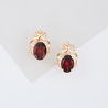Серьги из красного золота 585 пробы c 2 гранатами