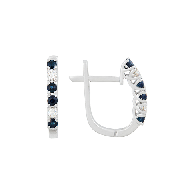 Серьги из золота 585 пробы c сапфирами и бриллиантами, К 0000 3328 за 35800