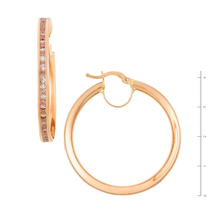 Серьги из красного золота 585 пробы c фианитами