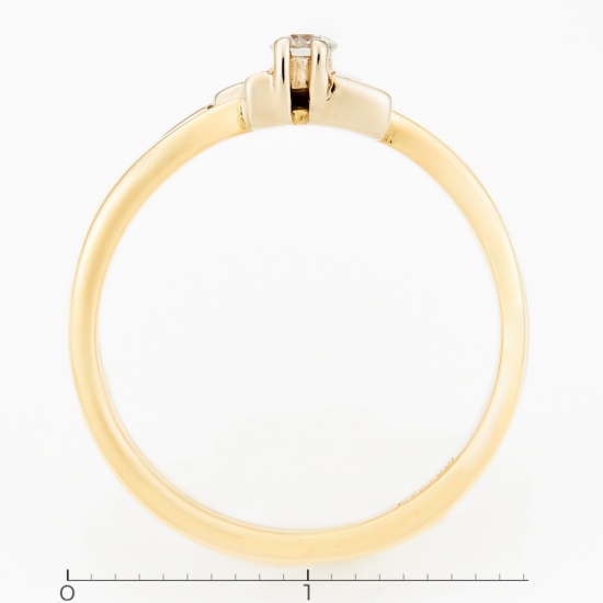 Кольцо из комбинированного золота 750 пробы c 1 бриллиантом, Л29116211 за 22450