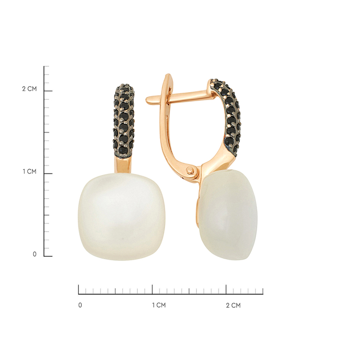 Серьги из золота 585 пробы c лунным камнем и фианитами, Л 4609 0998 за 38000