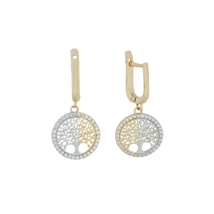 Серьги из золота 585 пробы c фианитами, Л 3308 6772 за 25520