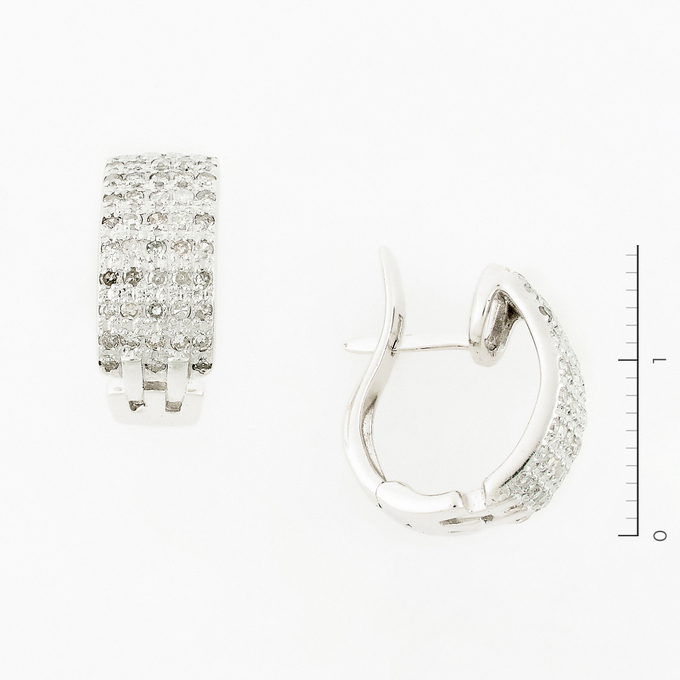 Серьги из золота 585 пробы c 96 бриллиантами