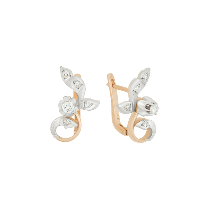 Серьги из золота 585 пробы c бриллиантами