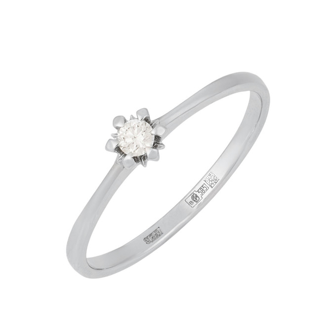 Кольцо из золота 585 пробы c бриллиантом, Л 4609 3009 за 14800