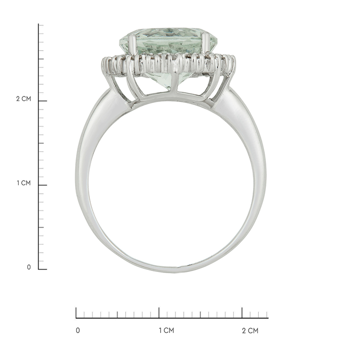 Кольцо из золота 585 пробы c празиолитом и бриллиантами, Л 2811 7180 за 89600