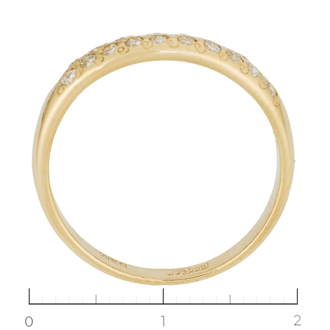 Кольцо из желтого золота 585 пробы c 20 бриллиантами, Л 2508 2833 за 27230