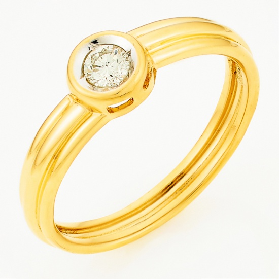 Кольцо из желтого золота 750 пробы c 1 бриллиантом, Л57027864 за 17750