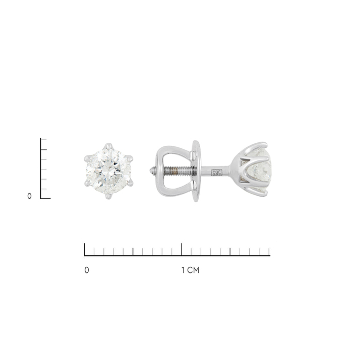 Серьги из золота 585 пробы c бриллиантами, К 0000 3118 за 160000
