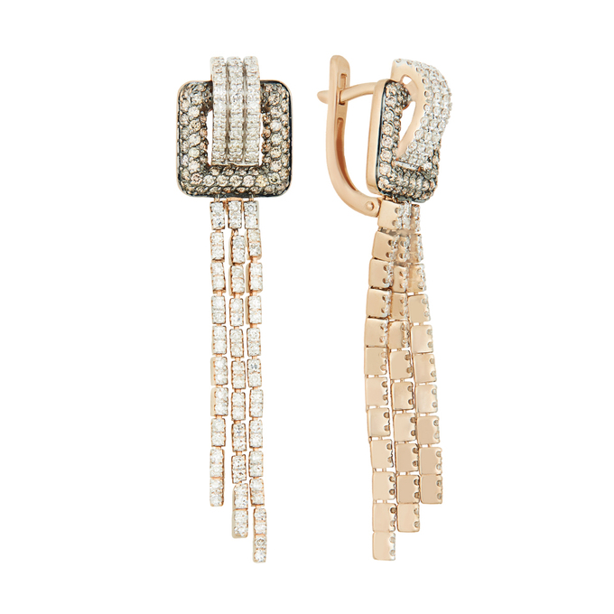 Серьги из золота 585 пробы c бриллиантами, Ц О007 0725 за 115200