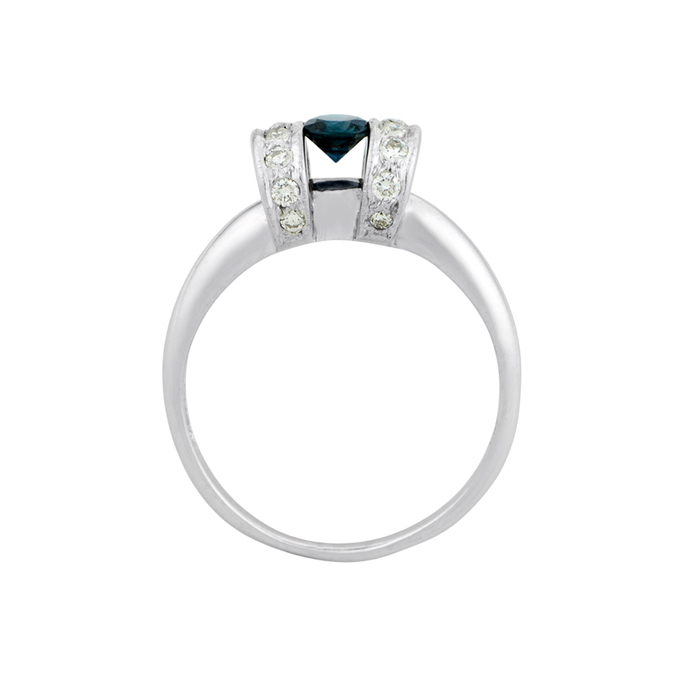 Кольцо из золота 585 пробы c сапфиром и бриллиантами, Л 3507 2178 за 51200