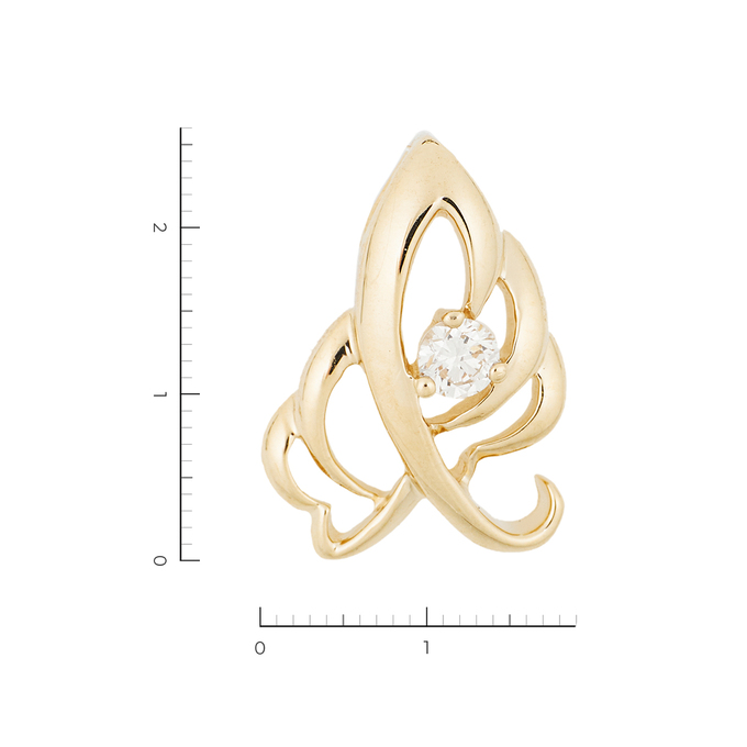 Подвеска из желтого золота 585 пробы c 1 бриллиантом, Л 1910 5611 за 14700