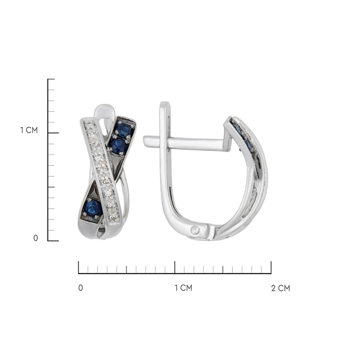 Серьги из золота 585 пробы c сапфирами и бриллиантами, К 0000 4163 за 31400