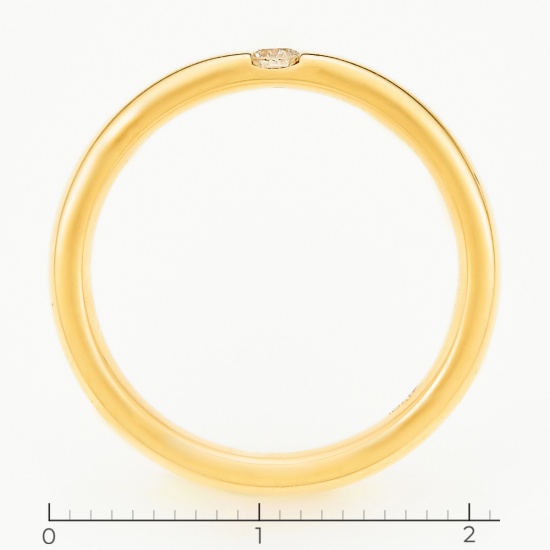 Кольцо из желтого золота 750 пробы c 1 бриллиантом, Л09102063 за 80000
