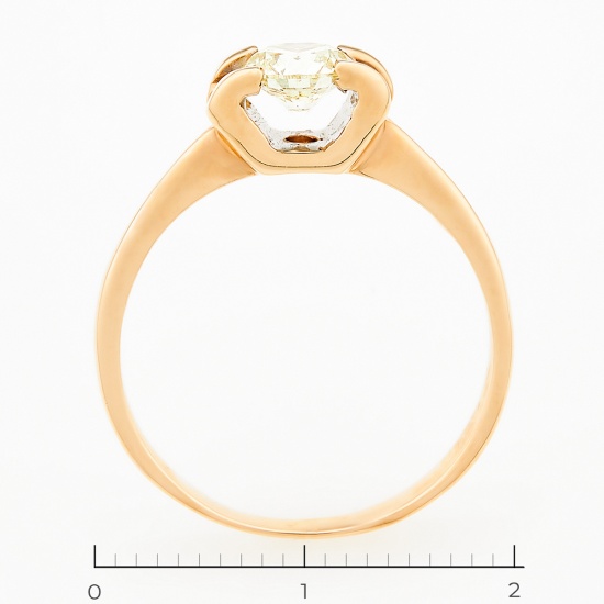 Кольцо из комбинированного золота 585 пробы c 1 бриллиантом, Л11124755 за 70770