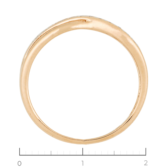 Кольцо из красного золота 585 пробы c 24 бриллиантами, Л31115528 за 16400