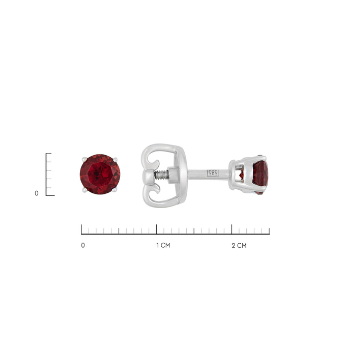 Серьги из золота 585 пробы c гранатами, Л 2912 3476 за 10960