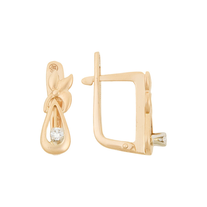 Серьги из золота 585 пробы c бриллиантами, Ц О007 2766 за 34300