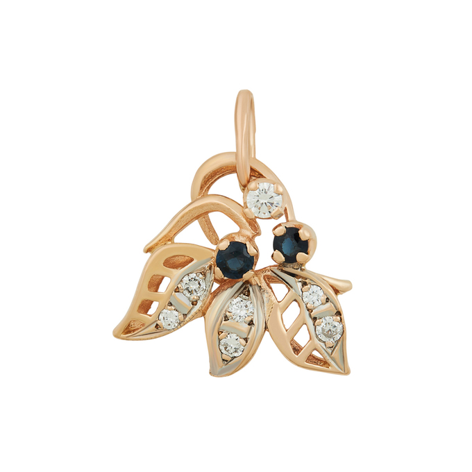 Подвеска из золота 585 пробы c бриллиантами и сапфирами, Л 0616 7739 за 36800