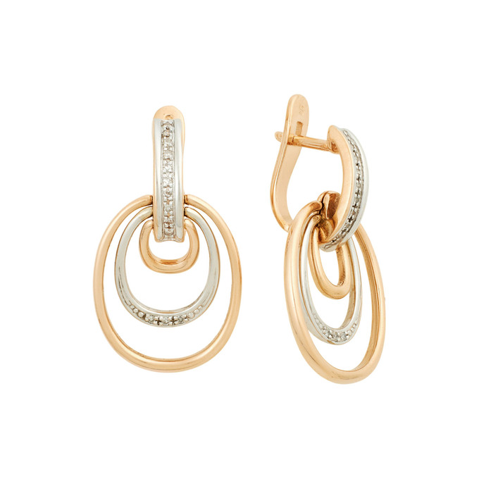 Серьги из золота 585 пробы с бриллиантами, Л 3909 9441 за 57000