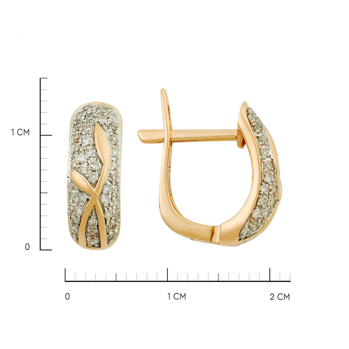 Серьги из золота 585 пробы с бриллиантами, Л 4107 8298 за 25000