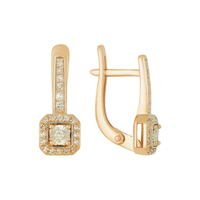 Серьги из золота 585 пробы c бриллиантами, Ц О007 2344 за 38240