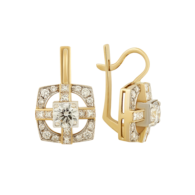 Серьги из золота 750 пробы c бриллиантами, Ц О007 2051 за 377000