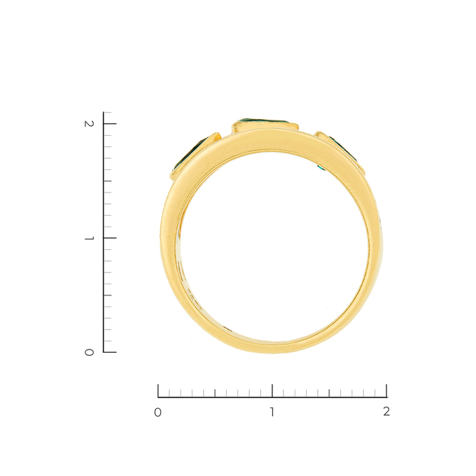 Кольцо из золота 750 пробы c 43 бриллиантами и 3 изумрудами, Л 2809 2970 за 95000