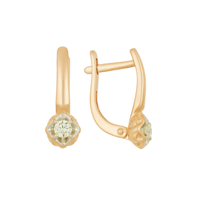 Серьги из золота 585 пробы c бриллиантами