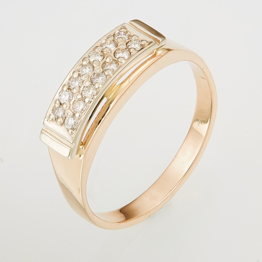 Кольцо из комбинированного золота 585 пробы c 14 бриллиантами Л09091601 фото 1