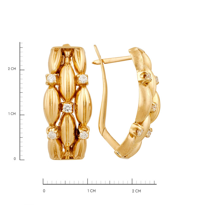Серьги из золота 750 пробы с бриллиантами, Л 3706 7670 за 145000