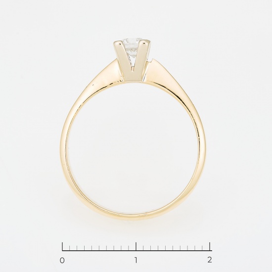 Кольцо из комбинированного золота 750 пробы c 1 бриллиантом, Л31110092 за 41825