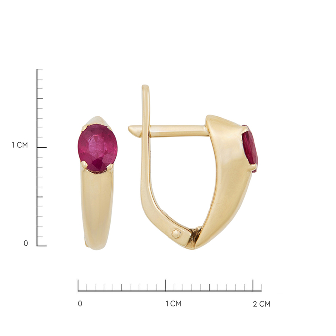 Серьги из золота 585 пробы c рубинами, К 0000 3589 за 58400