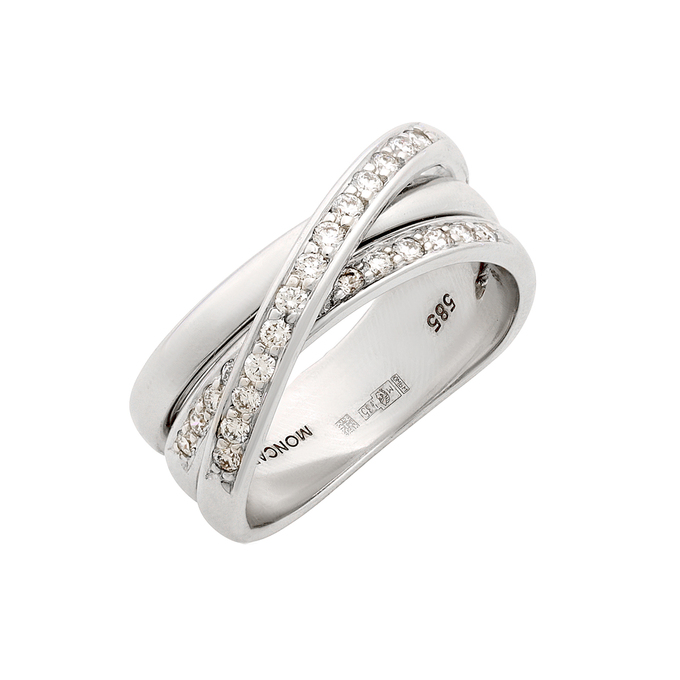 Кольцо из золота 585 пробы c бриллиантами