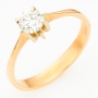 Кольцо из комбинированного золота 585 пробы c 1 бриллиантом Л06140208 фото 1