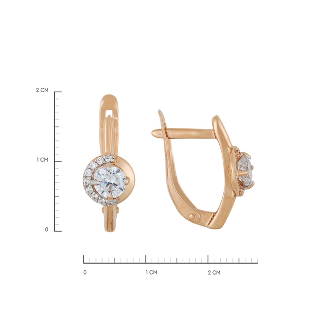 Серьги из золота 585 пробы c фианитами, Л 6602 4374 за 22560