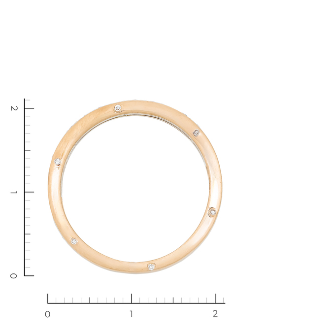 Кольцо из комбинированного золота 585 пробы c 23 бриллиантами