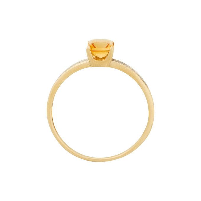 Кольцо из золота 585 пробы c цитрином и бриллиантами, Л 6002 5063 за 19600