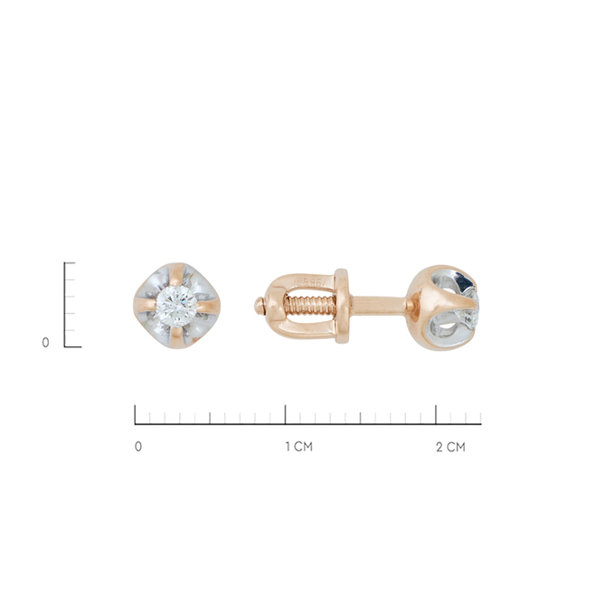 Серьги из золота 585 пробы c бриллиантами, Л 0808 2100 за 22000