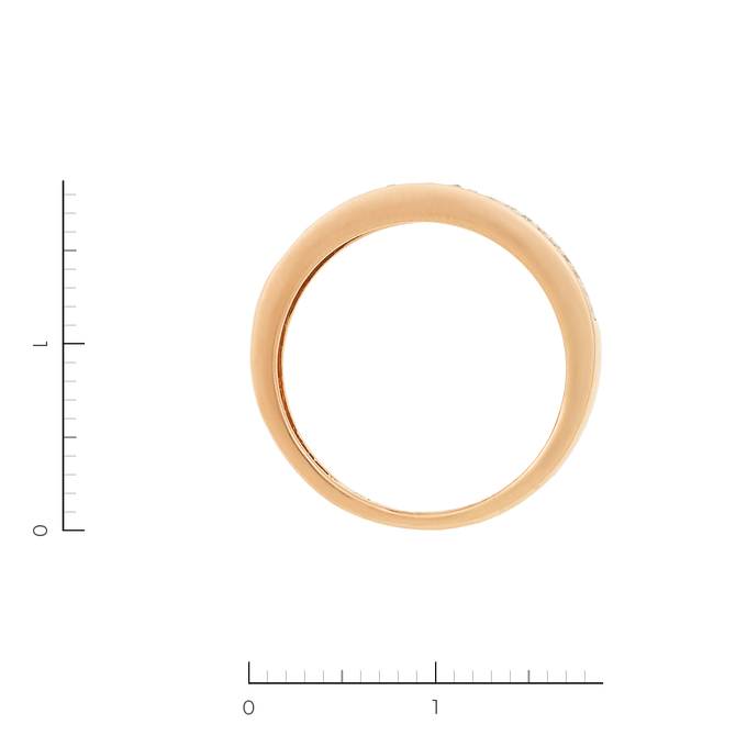 Кольцо из красного золота 585 пробы c 63 бриллиантами