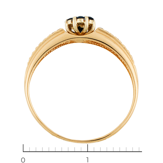 Кольцо из красного золота 585 пробы c 8 сапфирами и 16 бриллиантами, Л28086202 за 7250