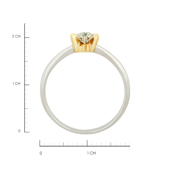 Кольцо из золота 585 пробы c бриллиантом, Л 2812 0372 за 44720