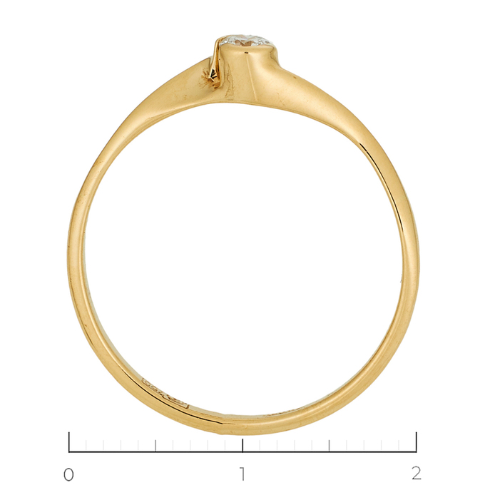 Кольцо из желтого золота 750 пробы c 1 бриллиантом, Л 2211 7856 за 21630