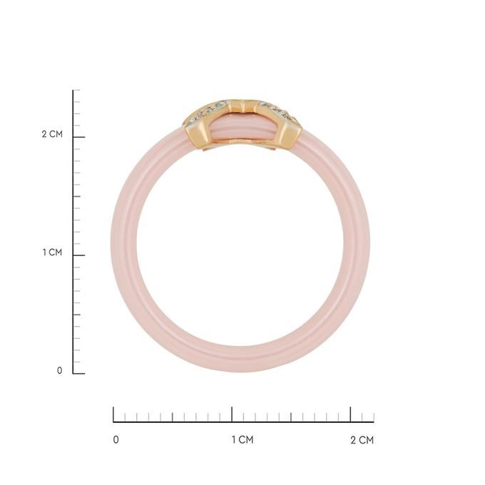Кольцо из золота 585 пробы c бриллиантами и керамикой, Л 1615 7859 за 47920