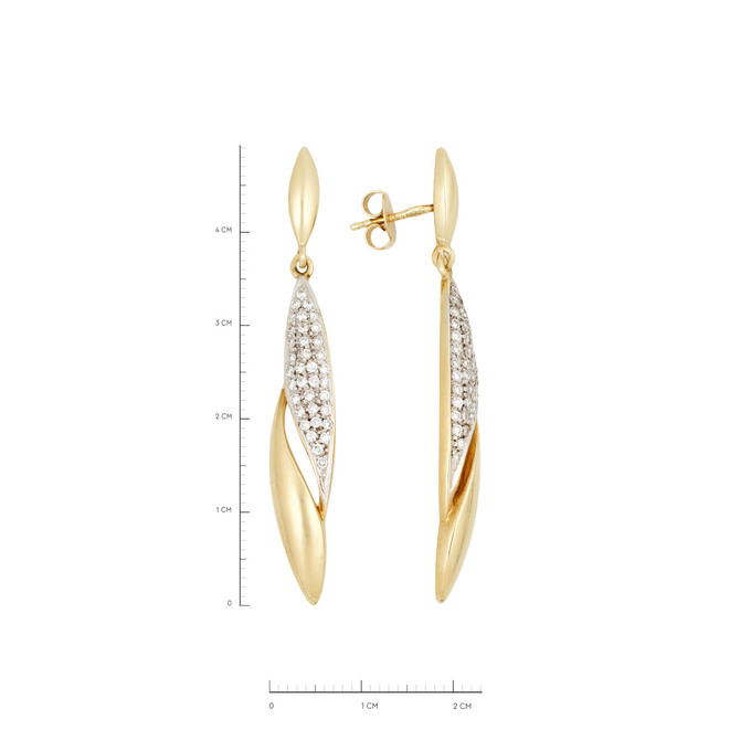 Серьги из золота 585 пробы с бриллиантами, Л 3304 5202 за 62000