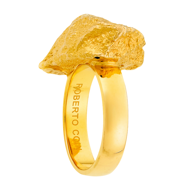 Кольцо золото, 750, 3 к.,7,11 гр. (чистый вес 7,11 гр.) Roberto Coin Textured Nugget,  вмятины и царапины