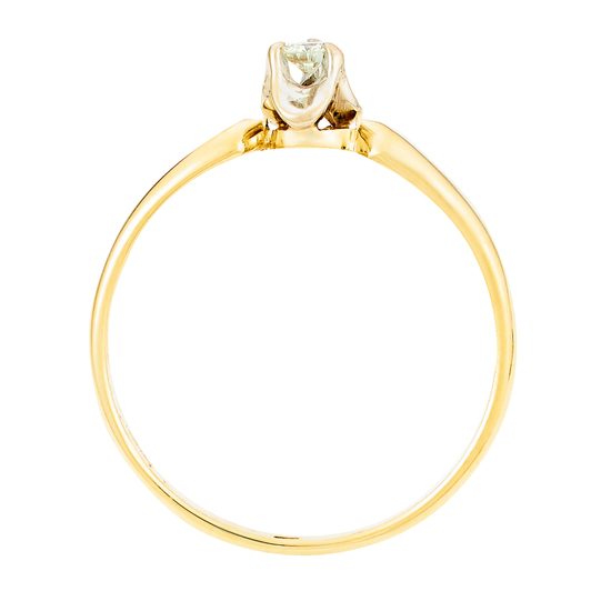 Кольцо из комбинированного золота 750 пробы c 1 бриллиантом, Л35056638 за 15450