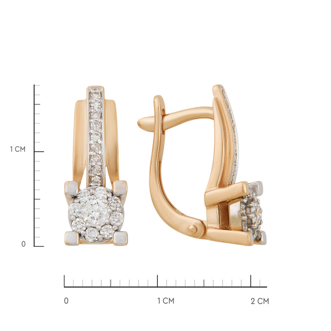 Серьги из золота 585 пробы c бриллиантами, Л 5104 2132 за 58000